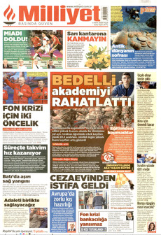 MİLLİYET gazetesi ilk sayfası