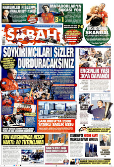 SABAH gazetesi ilk sayfası