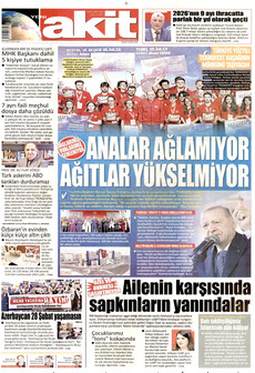 YENİ AKİT gazetesi ilk sayfası