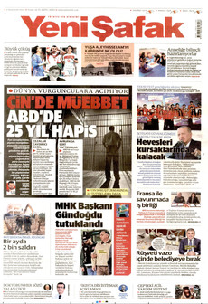 YENİ ŞAFAK gazetesi ilk sayfası