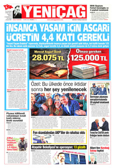 YENİÇAĞ gazetesi ilk sayfası