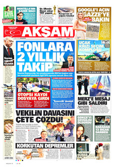 AKŞAM gazetesi ilk sayfası