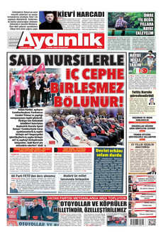 AYDINLIK GAZETESİ gazetesi ilk sayfası