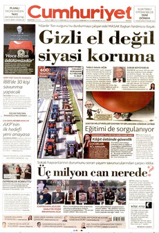 CUMHURİYET gazetesi ilk sayfası