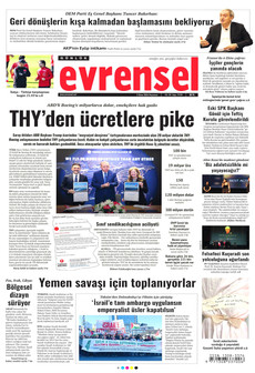 EVRENSEL gazetesi ilk sayfası