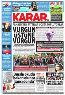 KARAR gazetesi ilk sayfası