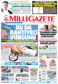 MİLLİ GAZETE gazetesi ilk sayfası