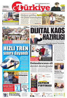 TÜRKİYE GAZETESİ gazetesi ilk sayfası