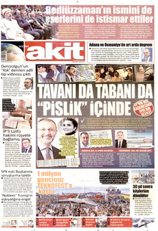 YENİ AKİT gazetesi ilk sayfası