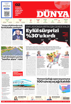 DÜNYA gazetesi ilk sayfası