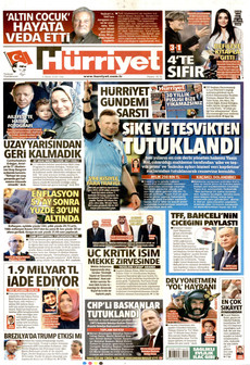 HÜRRİYET gazetesi ilk sayfası