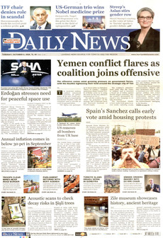 HÜRRİYET DAİLY NEWS gazetesi ilk sayfası