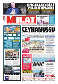 MİLAT gazetesi ilk sayfası