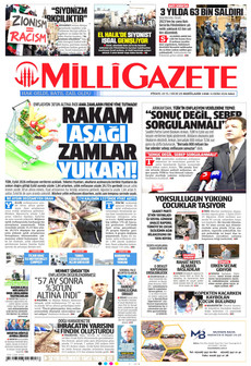 MİLLİ GAZETE gazetesi ilk sayfası