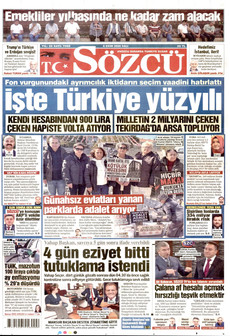 SÖZCÜ gazetesi ilk sayfası