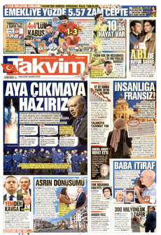 TAKVİM gazetesi ilk sayfası
