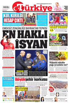 TÜRKİYE GAZETESİ gazetesi ilk sayfası