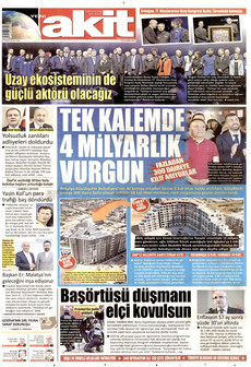 YENİ AKİT gazetesi ilk sayfası