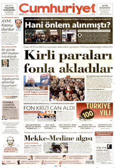 CUMHURİYET gazetesi ilk sayfası