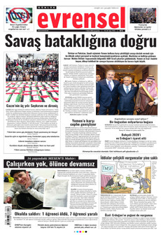 EVRENSEL gazetesi ilk sayfası