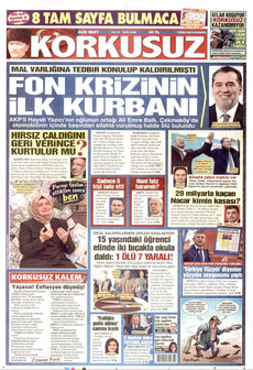 KORKUSUZ gazetesi ilk sayfası