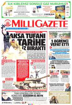 MİLLİ GAZETE gazetesi ilk sayfası