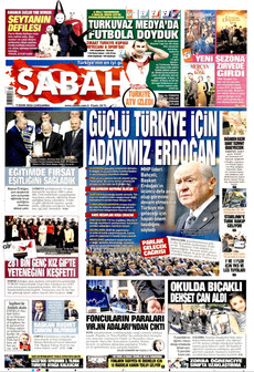 SABAH gazetesi ilk sayfası