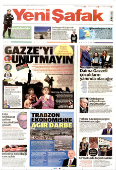 YENİ ŞAFAK gazetesi ilk sayfası