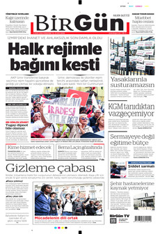 BİRGÜN gazetesi ilk sayfası