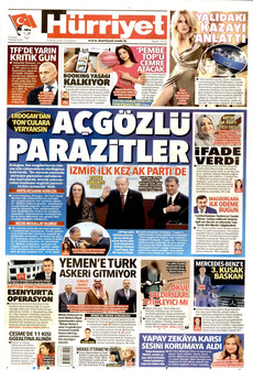 HÜRRİYET gazetesi ilk sayfası