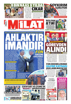 MİLAT gazetesi ilk sayfası