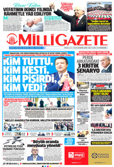 MİLLİ GAZETE gazetesi ilk sayfası