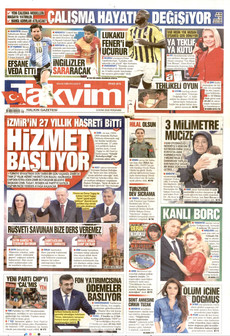 TAKVİM gazetesi ilk sayfası