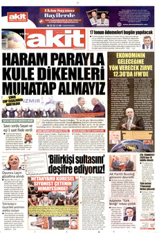 YENİ AKİT gazetesi ilk sayfası