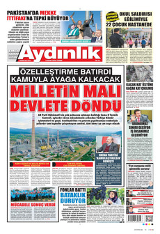 AYDINLIK GAZETESİ gazetesi ilk sayfası