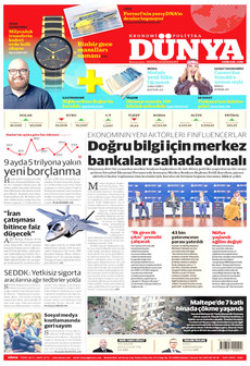 DÜNYA gazetesi ilk sayfası