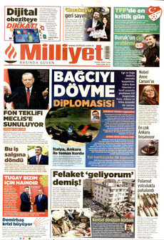 MİLLİYET gazetesi ilk sayfası