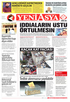 YENİ ASYA gazetesi ilk sayfası