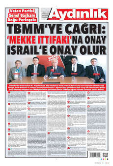 AYDINLIK GAZETESİ gazetesi ilk sayfası