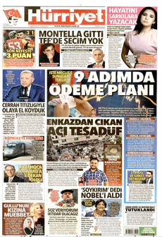 HÜRRİYET gazetesi ilk sayfası