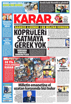 KARAR gazetesi ilk sayfası
