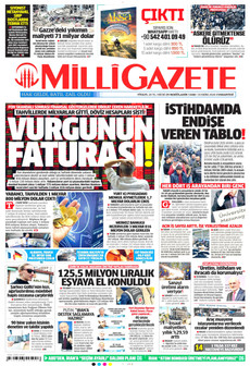 MİLLİ GAZETE gazetesi ilk sayfası