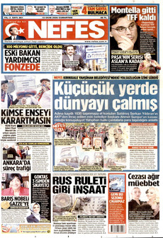 NEFES gazetesi ilk sayfası