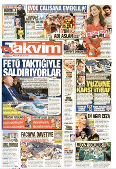 TAKVİM gazetesi ilk sayfası