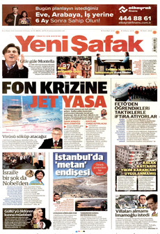 YENİ ŞAFAK gazetesi ilk sayfası
