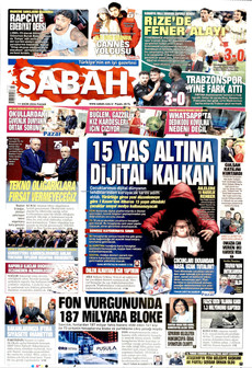 SABAH gazetesi ilk sayfası