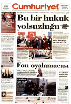 CUMHURİYET gazetesi ilk sayfası