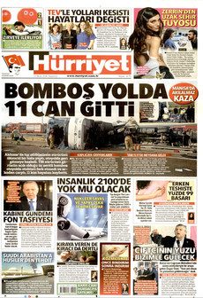 HÜRRİYET gazetesi ilk sayfası
