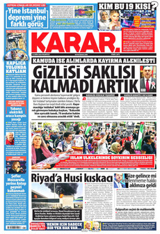 KARAR gazetesi ilk sayfası