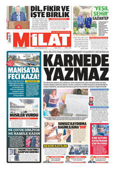 MİLAT gazetesi ilk sayfası